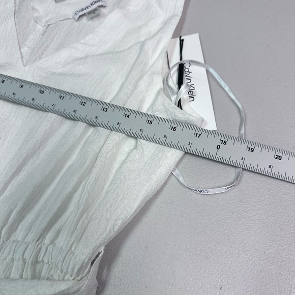 Calvin Klein White Ruffled Tie Front Sundress - Picture 3 of 6